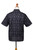 Hand Crafted Men's Grey and Black Ikat Shirt 'Grey Patra'