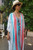 Long Striped Rayon Caftan 'Sans Souci Stripe'