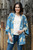 Eco-Friendly Ouke-Printed Kimono Jacket 'Blue Botanicals'