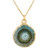 Gold-Plated Green Solar Quartz Pendant Necklace 'Mystic Power'