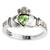 Green CZ Irish Claddagh Birthstone Ring 'August'