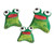 Set of 3 Handcrafted Frog Ceramic Figurines from Guatemala 'Frog Reunion'