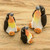Set of 3 Penguin Ceramic Figurines from Guatemala 'Penguin Reunion'