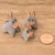 Set of 3 Hand-painted Gray Donkey Shaped Ceramic Figurines 'Gray Donkey Family'