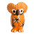 Owl-shaped Yellow Ceramic Figurine Handcrafted in Guatemala 'Traditional Tecolote'