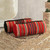 Multicolored Striped Cotton Cosmetic Bags from India Pair 'Striped Desire'