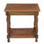 Traditional Leather Wood End Table 'Andean Elegance'