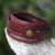 Artisan Crafted Red Leather Wrap Bracelet 'Crimson Whisper'