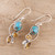 Faceted Citrine and Composite Turquoise Dangle Earrings 'Classic Glamour'