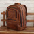 Brown Leather Backpack with Laptop Compartments 'Versatile in Saddle Brown'