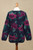 Floral Intarsia Knit Cardigan Sweater in 100 Alpaca 'Cusco Flowers in Blue'