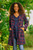 Wine and Navy Check Wool Blend Car Coat 'Jaipur Classic'