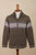 Men's 100 Alpaca Brown Geometric Hoodie Jacket from Peru 'Aventura'