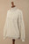 Hand Embroidered Ivory Baby Alpaca Pullover Sweater 'Elegant Blossoms'