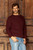 Dark Red Men's 100 Alpaca  Sweater 'Field and Forest'