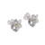 Sterling Silver Stud Earrings with Natural Faceted Peridot 'Prosperity Blooms'