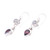 Garnet  Rainbow Moonstone Sterling Silver Dangle Earrings 'Dear Younger Sister'