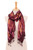 Burgundy Silk Scarf with Pintuck Pattern Crafted in Thailand 'Burgundy Summer'