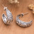 Sterling Silver Half-hoop Earrings Crafted in Bali 'Balinese Heaven'