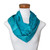 Teal Cotton Beaded Infinity Scarf Hand-woven in Guatemala 'Endless in Teal'