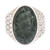 Men's Modern Sterling Silver Single Stone Jade Ring 'Verdant Night'