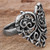 Sterling Silver Cocktail Ring Heart Shape from Mexico 'Vine Heart'