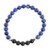 Men's Lapis Lazuli and Agate Beaded Stretch Bracelet 'Deep'