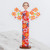 Hand Carved and Painted Colorful Floral Angel Wood Statuette 'Love and Guidance in Red'