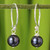 Sterling Silver and Pearl Dangle Earrings from Thailand 'Night Queen'