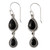 Onyx Earrings Handmade with Sterling Silver India Jewelry 'Midnight Teardrops'