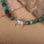 Crescent Moon Reconstituted Turquoise Beaded Bracelet 'Crescent of Beauty'