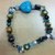 Cultured pearl and hematite beaded bracelet 'Autumn Heart'