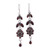 Handcrafted Floral Sterling Silver and Garnet Earrings 'Red Rose'
