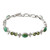 Peridot and Reconstituted Turquoise Silver Link Bracelet 'Green Glow'