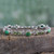Peridot and Reconstituted Turquoise Silver Link Bracelet 'Green Glow'