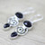 Hand Made Onyx Sterling Silver Dangle Earrings from India 'Romantic Journey'