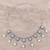 Sterling Silver Cultured Pearl and Larimar Necklace 'Ocean Halo'