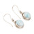 Larimar Cabochon and Sterling Silver Dangle Earrings 'Snow Moon'