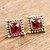 Checkerboard Faceted Garnet Sterling Silver Stud Earrings 'Picture Perfect in Red'