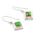 Green Sterling Silver Dangle Earrings 'Small Star in Green'