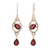 Garnet and Sterling Silver Dangle Earrings from India 'Balanced Glow'