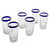 Handmade Glass Recycled Juice Drinkware Set of 6 'Cobalt Groove'