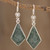 Jade Earrings with Sterling Silver Settings from Guatemala 'Jungle Pyramids'