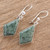 Jade Earrings with Sterling Silver Settings from Guatemala 'Jungle Pyramids'