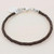 Fine Silver Brown Leather Charm Wristband Bracelet Guatemala 'Walk of Life in Brown'