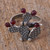 Garnet Prickly Pear Cactus Sterling Silver Cocktail Ring 'Prickly Pear Fruit'