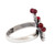 Garnet Prickly Pear Cactus Sterling Silver Cocktail Ring 'Prickly Pear Fruit'