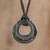 Circular Jade Adjustable Pendant Necklace from Guatemala 'Verdant Circle'