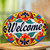 Floral Talavera-Style Ceramic Welcome Wall Sign from Mexico 'Talavera Welcome'