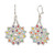 Clear and Colorful Floral Glass Beaded Dangle Earrings 'Ethereal Flowers'